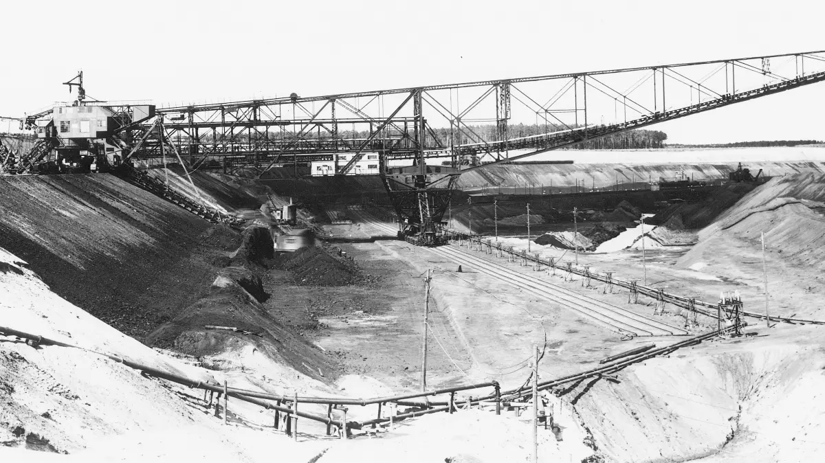 Blick in den Alttagebau in Koyne, vermutlich aus dem Jahr 1934.