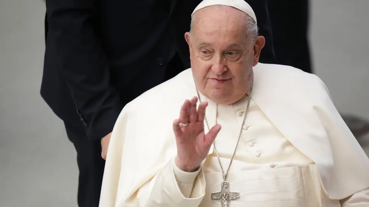 Papst Franziskus: 22.01.2025, Italien, Vatikan: Papst Franziskus hält seine wöchentliche Generalaudienz in der Halle Papst Paul VI. im Vatikan. Foto: Andrew Medichini/AP/dpa +++ dpa-Bildfunk +++