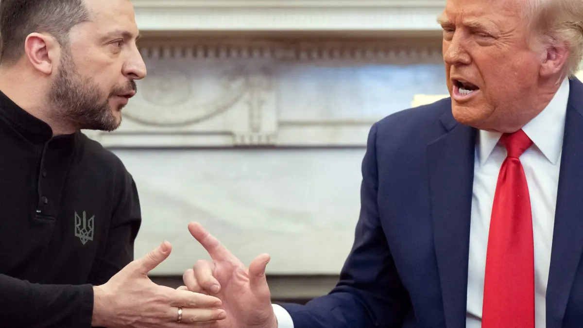 Ukraine President Volodymyr Zelensky visits the White House: US President Donald Trump and Ukraine's President Volodymyr Zelensky meet in the Oval Office of the White House in Washington, DC, February 28, 2025. Zelensky and Trump openly clashed in the White House on February 28 at a meeting where they were due to sign a deal on sharing Ukraine's mineral riches and discuss a peace deal with Russia. "You're not acting at all thankful. It's not a nice thing," Trump said. "It?s going to be very hard to do business like this," he added. (Photo by SAUL LOEB / AFP)