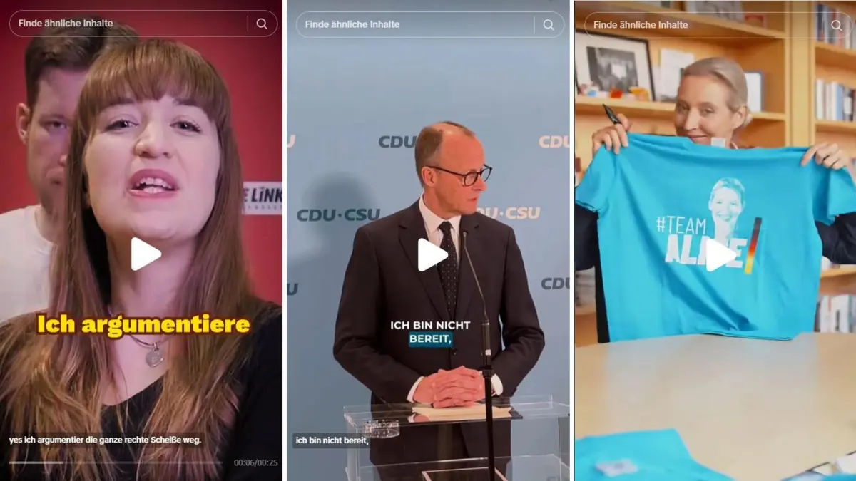 Politikerinnen und Politiker auf Tiktok – jeder präsentiert sich auf seine Weise.