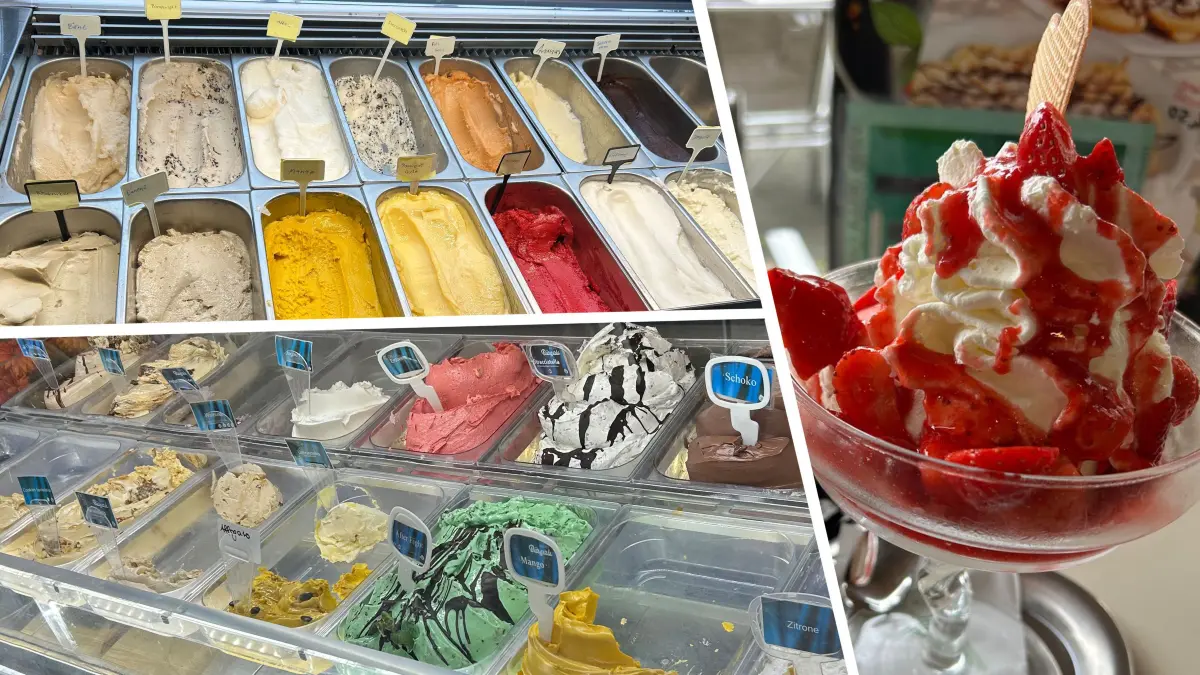 Viel buntes Eis zur Auswahl im Großraum Erkner. Was man für die Kugel Eis ausgeben muss.
