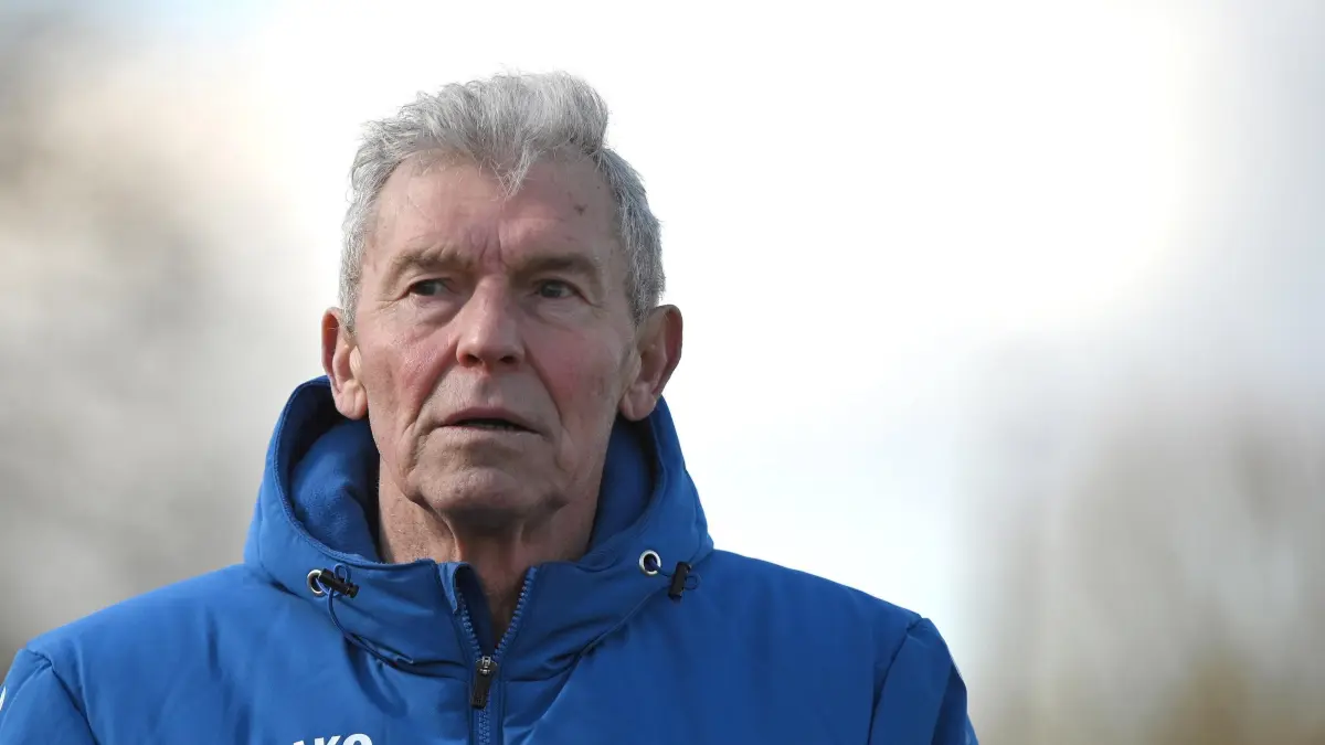 Fussball : Frankfurt an der Oder, Stadion, Fussball Brandenburgliga Punktspiel, 1. FC Frankfurt - MSV Neuruppin, Trainer Dietmar Demuth
FOTO BENK 05.04.2025