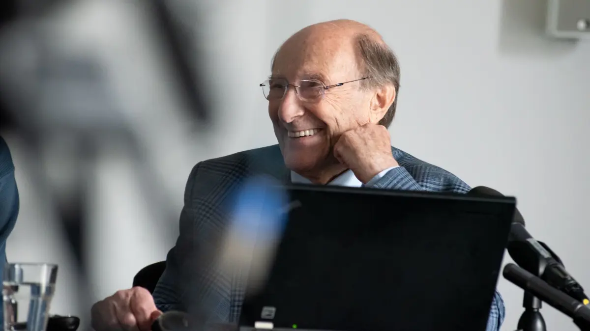 Richard Fagot +++ HINWEIS: FOTO NUR ZUR EINMALIGEN NUTZUNG IM RAHMEN DER BERICHTERSTATTUNG 80. JAHRESTAG DER BEFREIUNG KZ SACHSENHAUSEN IN ORANIENBURG FREIGEGEBEN (zu Artikel: „Befreiung KZ Sachsenhausen / Sie haben die Nazis überlebt – Zeitzeugen in Oranienburg“ 20.04.2025 +++