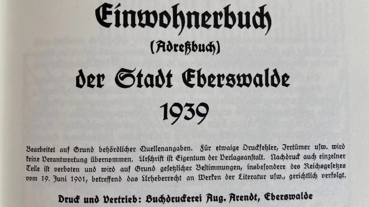 Adressbuch 1939