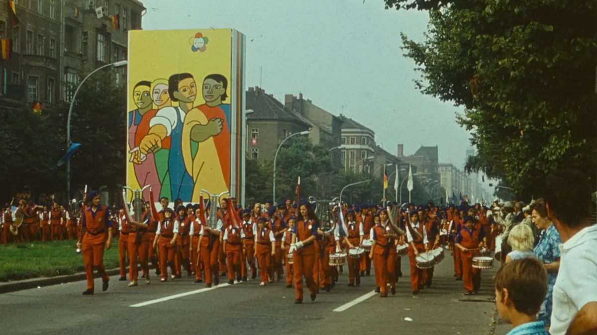 Menschen bei den X. Weltfestspielen in Ostberlin 1973