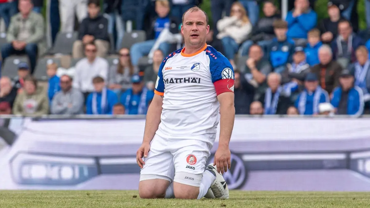 Finale Landespokal Krieschow - RSV Eintracht 2024/25: Fussball, Herren, Saison 2024/2025, Landespokal Brandenburg (Finale), VfB Krieschow - RSV Eintracht, Andy Hebler (Krieschow), 24.05. 2025, Foto: Sebastian Räppold / Matthias Koch