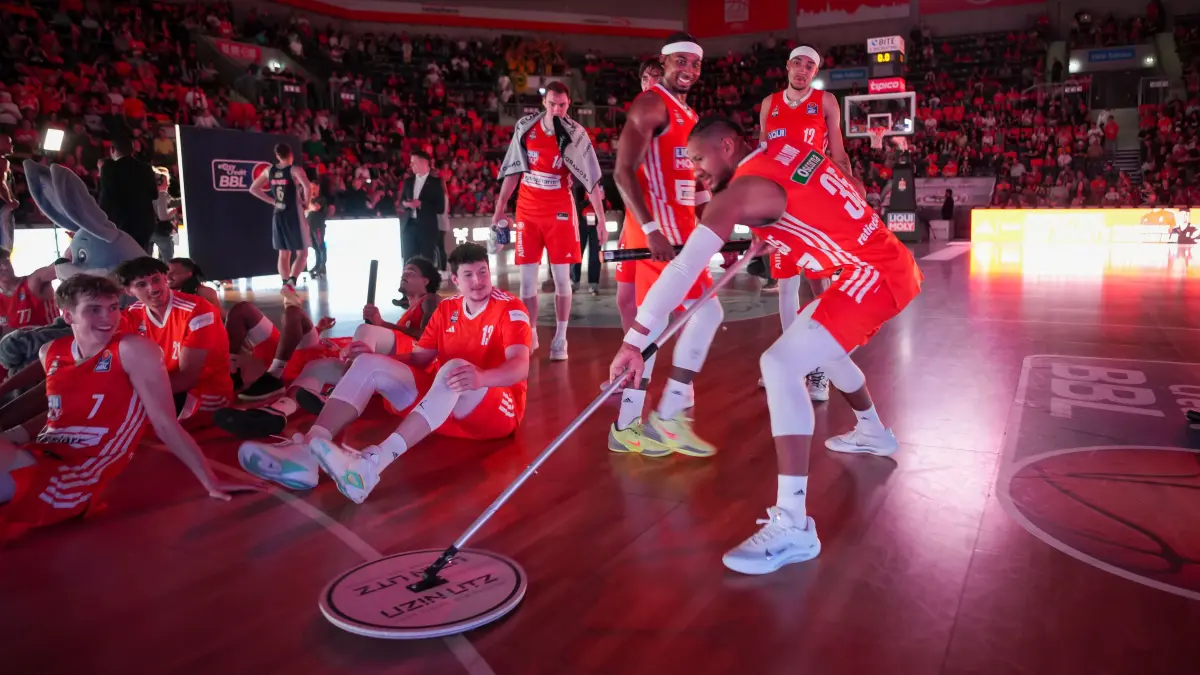 Ratiopharm Ulm Basketball Jubel gegen Berlin