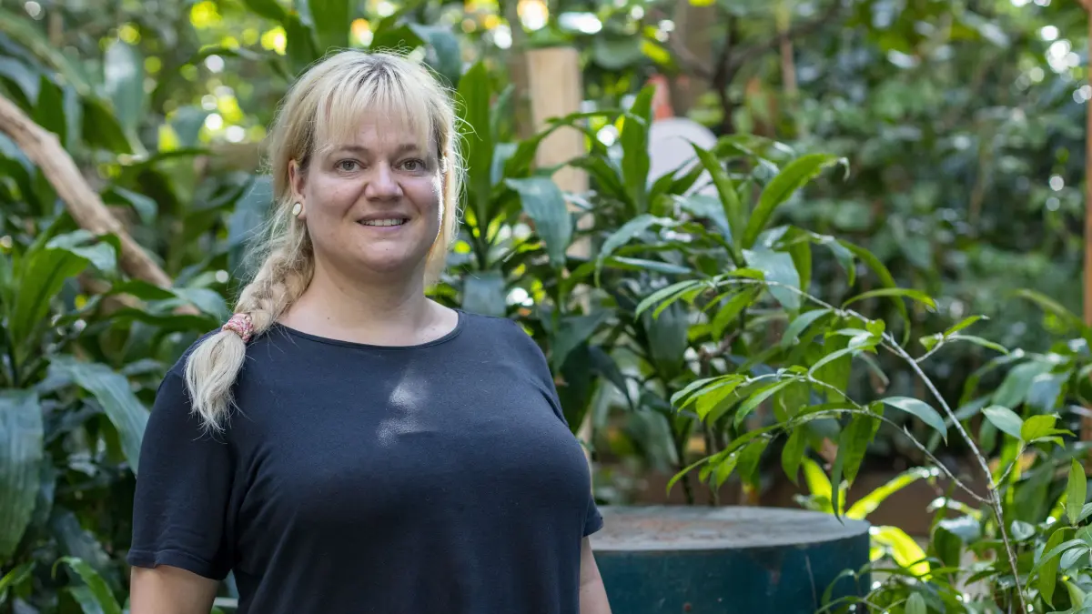 Manja Hagemann besucht die Biosphäre mit ihrer Tochter und ihrer Mutter. Sie war schon in ihrer Kindheit regelmäßig in der Biosphäre zu Besuch.