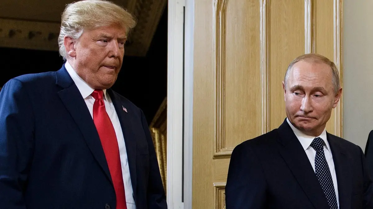 (FILES) US President Donald Trump (L) and Russian President Vladimir Putin arrive for a meeting in Helsinki on July 16, 2018. US President Donald Trump said on August 8, 2025 he would meet with Russian counterpart Vladimir Putin on August 15 in Alaska, as the Republican billionaire hopes to help mediate an end to the war in Ukraine. (Photo by Brendan Smialowski / AFP)