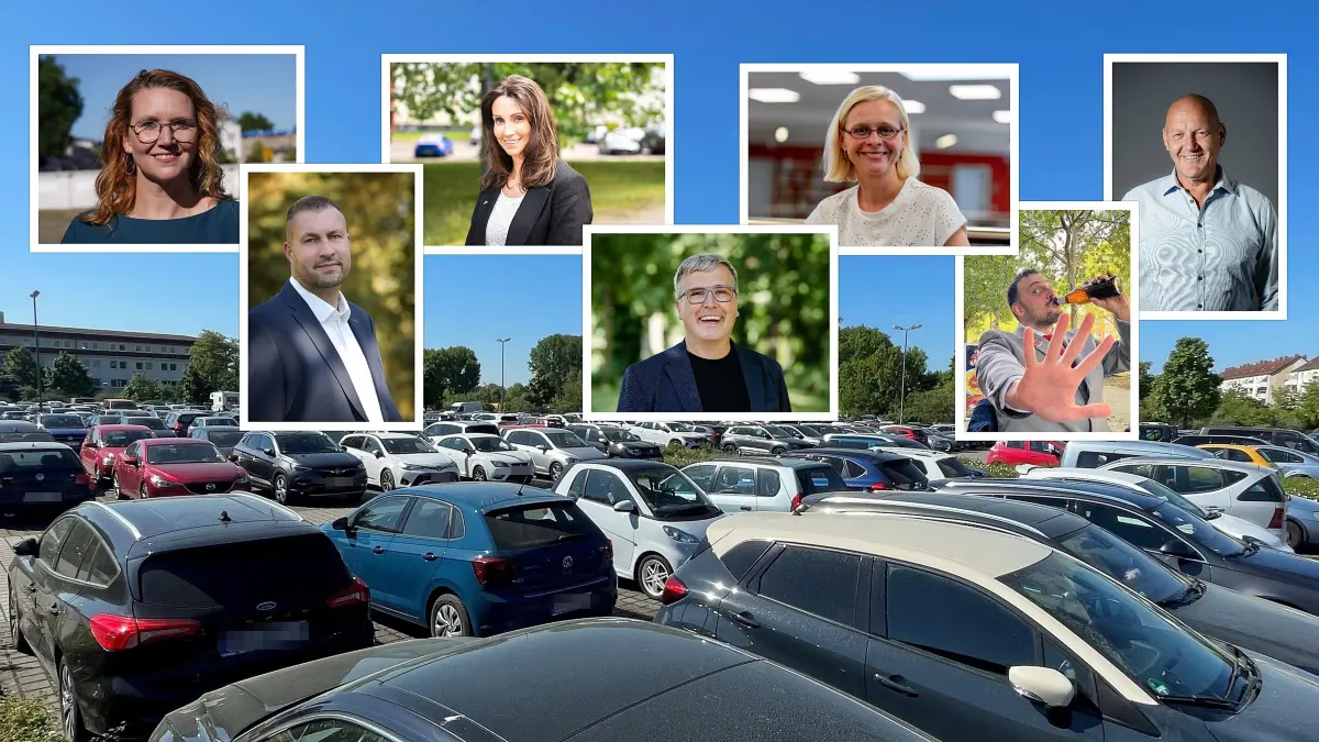 Bürgermeisterwahl 2025 in Oranienburg, Wahl am 28. September. Collage von Marco Winkler. Kandidaten mit Fotonachweis: Alexander Laesicke (Foto: Steffi Rose), Anja Waschkau (Foto: Daniel Friese), Heiko Zillmann (Foto: Mountain Lights UG), Jennifer Collin-Feeder (Foto: Martin Werder), Rick Grothe (Foto: Rick Grothe), Sascha Mielke (Foto: Sascha Mielke), Stefanie Rose (Foto: Andrea Johlige)
