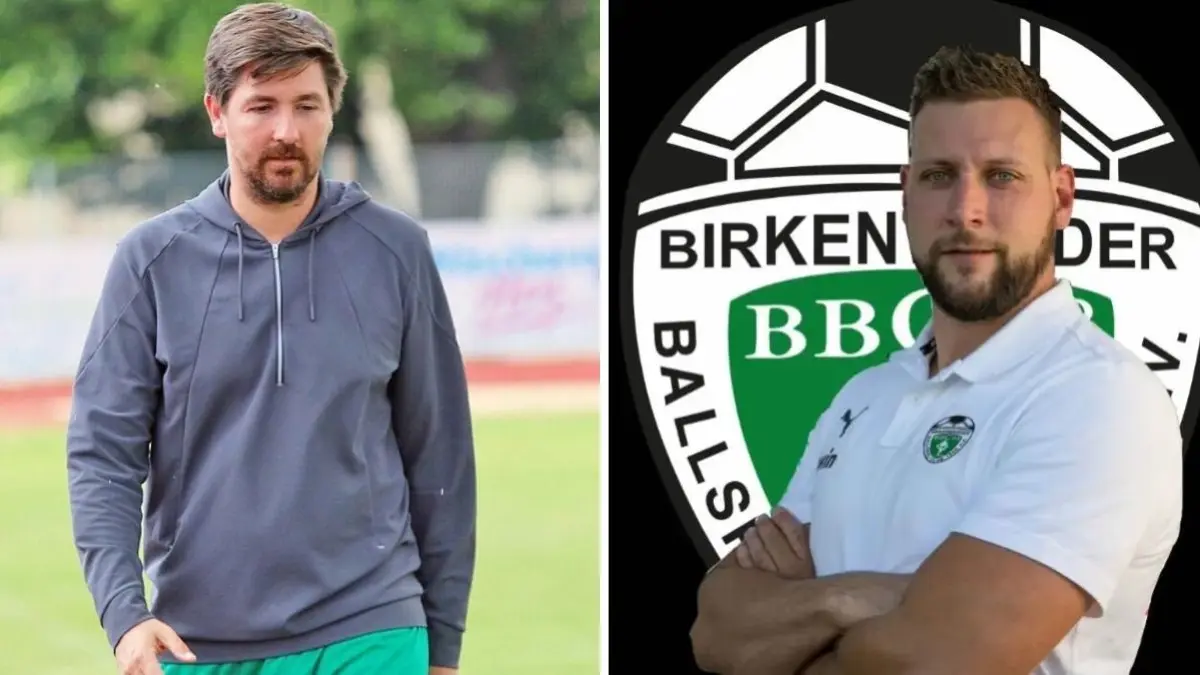 links: Hendrik Hesse, derzeitiger Sportchef des FSV Fort Borgsdorf / rechts: Trainer Robin Schukat hat Forst Borgsdorf verlassen. Mit ihm sind nun 26 Spieler zum Birkenwerder BC gewechselt.