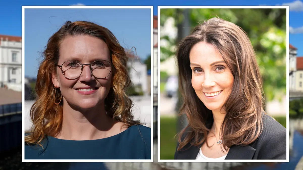 Stichwahl in Oranienburg, Bürgermeisterwahl zwischen Jennifer Collin-Feeder (SPD/Foto: Martin Werder) und Anja Waschkau (AfD/Foto: Daniel Friese)
