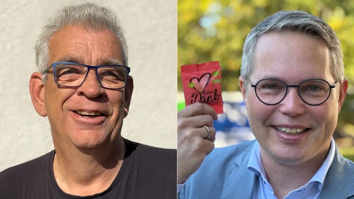 Uwe Klein (links) und Arno Steguweit haben es in die Stichwahl für das Amt des Bürgermeister in Glienicke geschafft.