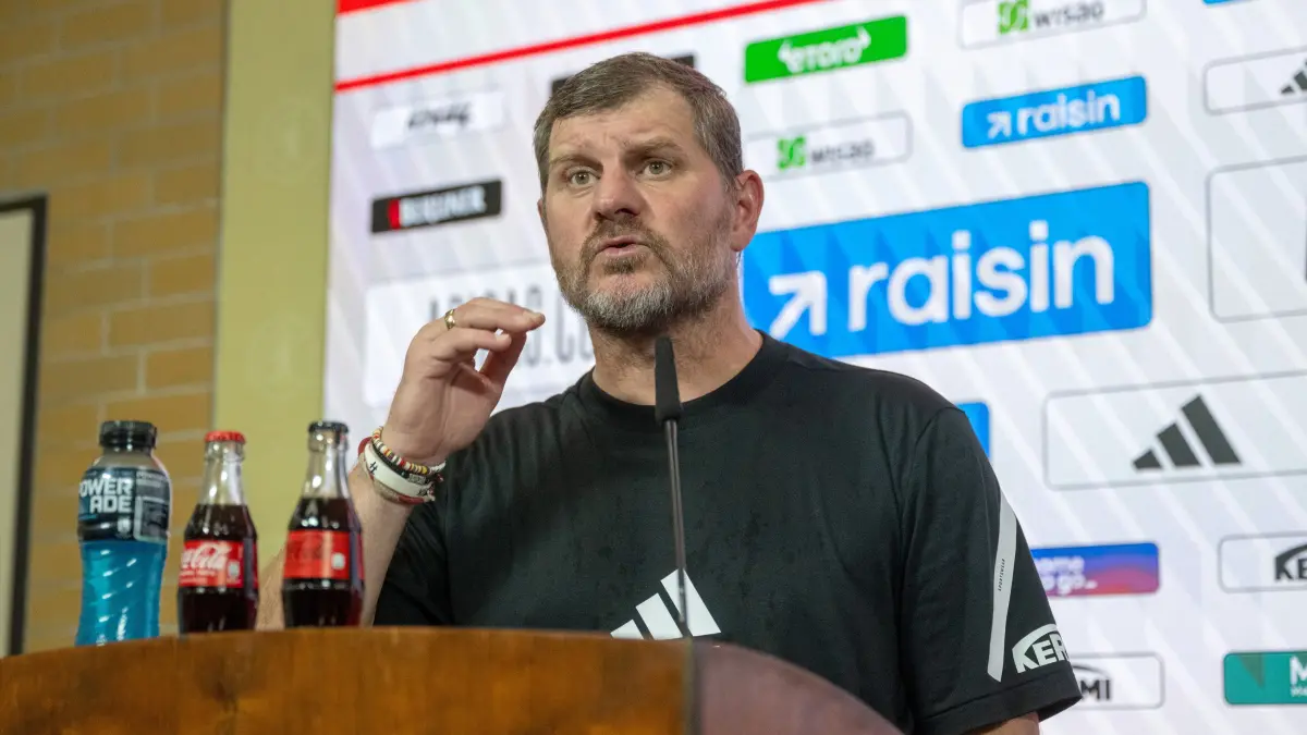 1. FC Union Pressekonferenz 2025/26: Fußball, Herren, Saison 2025/2026, 1. Bundesliga, 1. FC Union Berlin, Trainer Steffen Baumgart (1. FC Union Berlin), 15.10. 2025, Foto: Matthias Koch