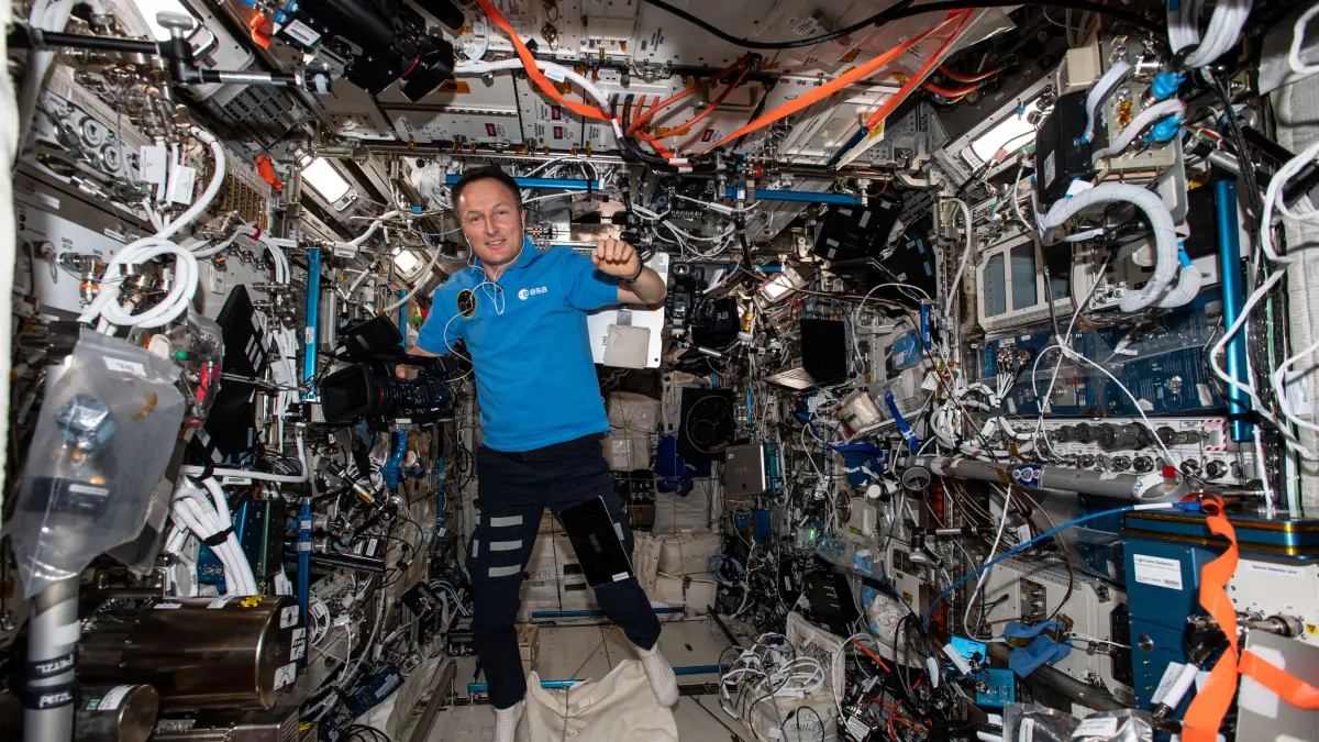 Astronaut Matthias Maurer befindet sich im Columbus-Labormodul.