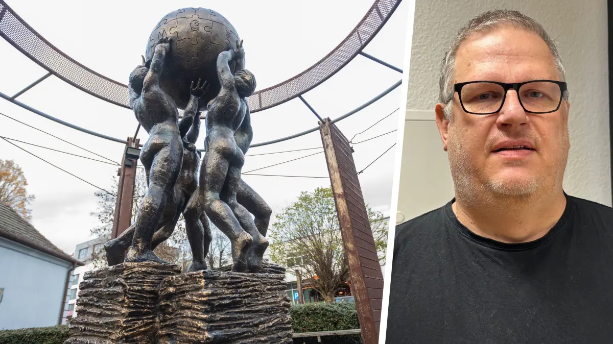 Sebastian Wallroth ist einer der ersten deutschsprachigen Wikipedia-Autoren und lebte lange in Frankfurt (Oder) - links das Wikipedia-Denkmal in Slubice, das es seit 2014 gibt.