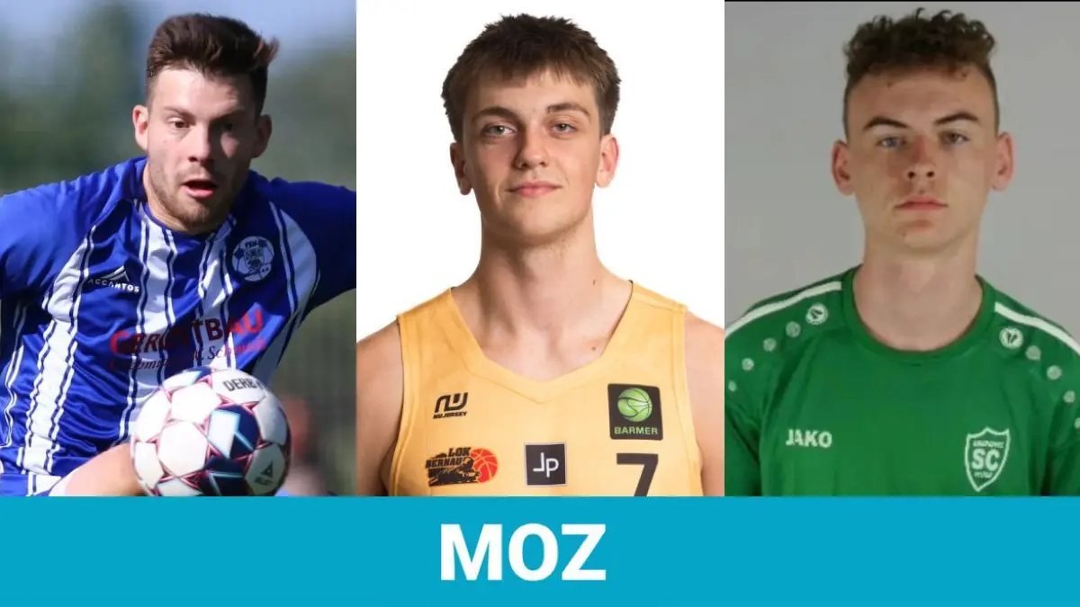 Wer wird MOZ-Sportler der Woche? Zur Auswahl stehen Fußballer Jean-Pierre Dellerue (BSG Stahl Brandenburg), Basketballer Anton Nufer (Lok Bernau) und Fußballer Niclas Winkler (SC Oberhavel Velten/von links).