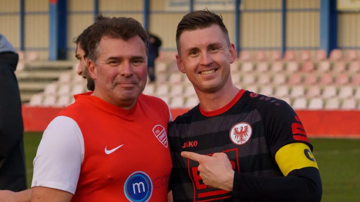 Brandenburgliga, Einheit Bernau Comeback Mike Frank mit Patrick Richter gegen BSC Süd
