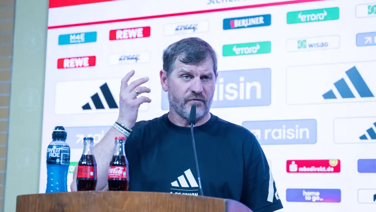 1. FC Union Pressekonferenz 2025/26: Fußball, Herren, Saison 2025/2026, 1. Bundesliga, 1. FC Union Berlin, Trainer Steffen Baumgart (1. FC Union Berlin), 11.12. 2025, Foto: Matthias Koch