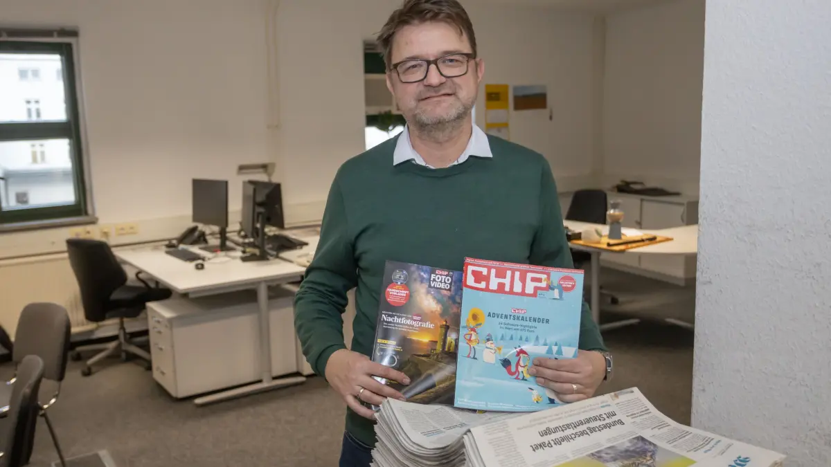 Zu Besuch an alter Wirkungsstätte. Vor 25 Jahren hat Andreas Lauber die MOZ und Frankfurt beruflich verlassen. Jetzt ist er mit einer eigenen Medien Gesellschaft in der Oderstadt zurück und gibt Titel wie Chip und acht weitere Zeitschriften heraus.
