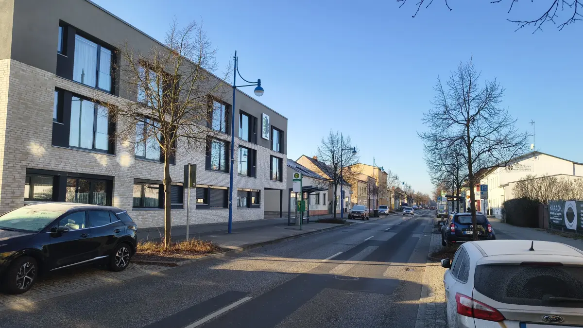 Die Eberswalder Straße in Finow. Am Mittwoch (24. Dezember) musste die Feuerwehr hier zu einem Einsatz ausrücken.