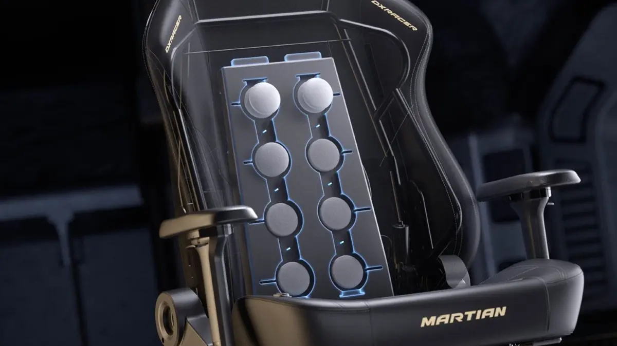 DXRacer Martian Pro. Massagefunktion wie bei Oberklasse-Limousinen.