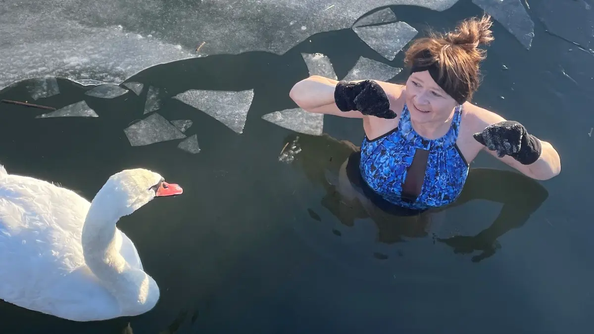 Kay Graf beim Eisbaden