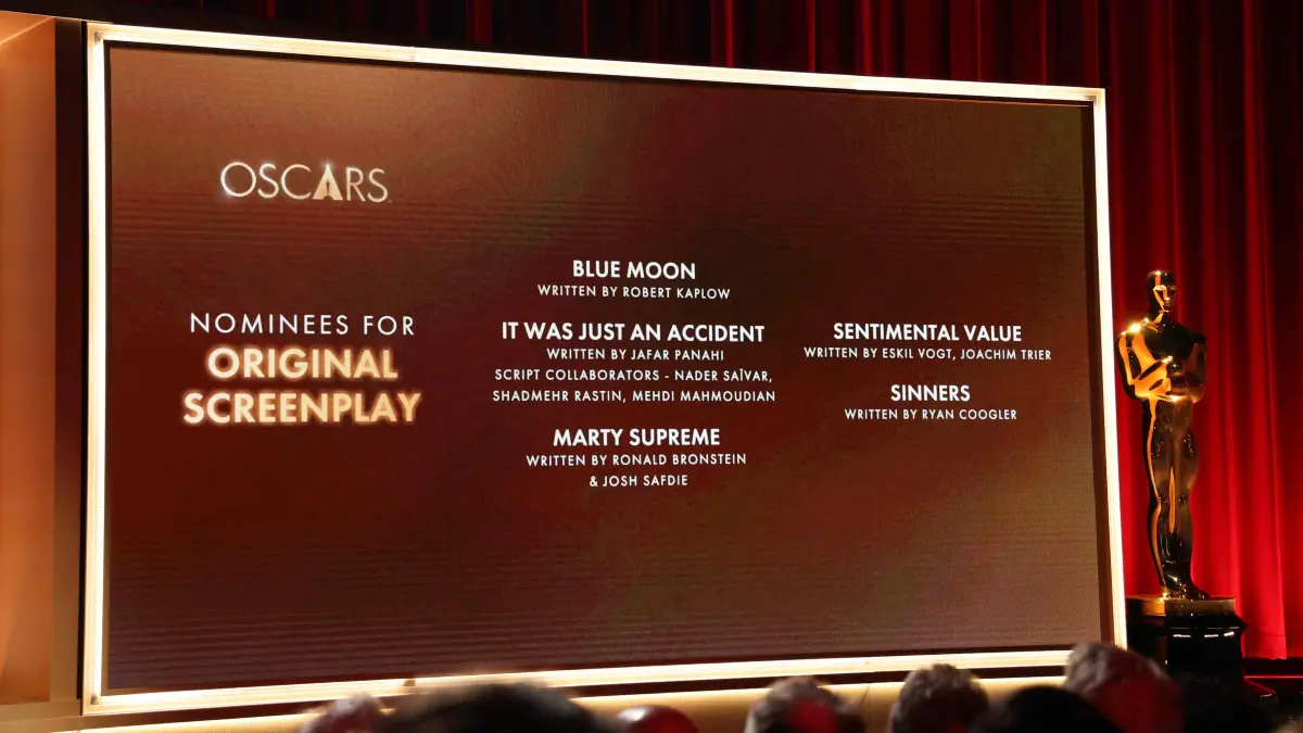 98th Academy Awards nominations announcement: The nominees for Original Screenplay during the 98th Academy Awards nominations announcement at the Samuel Goldwyn Theater in Beverly Hills, California, on January 22, 2026 (Photo by VALERIE MACON / AFP)