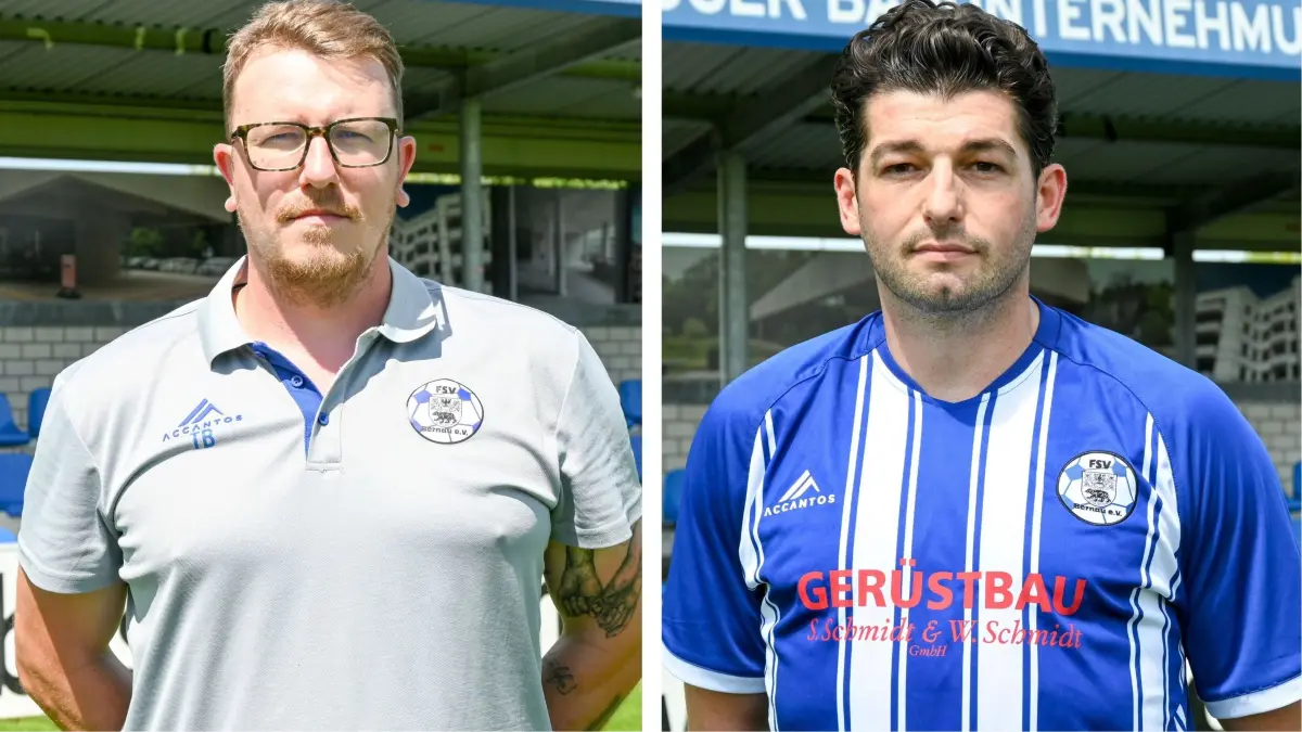 Tommy Benndorf und Marcel Stutter bilden das neue Trainer-Duo beim Landesligisten FSV Bernau.