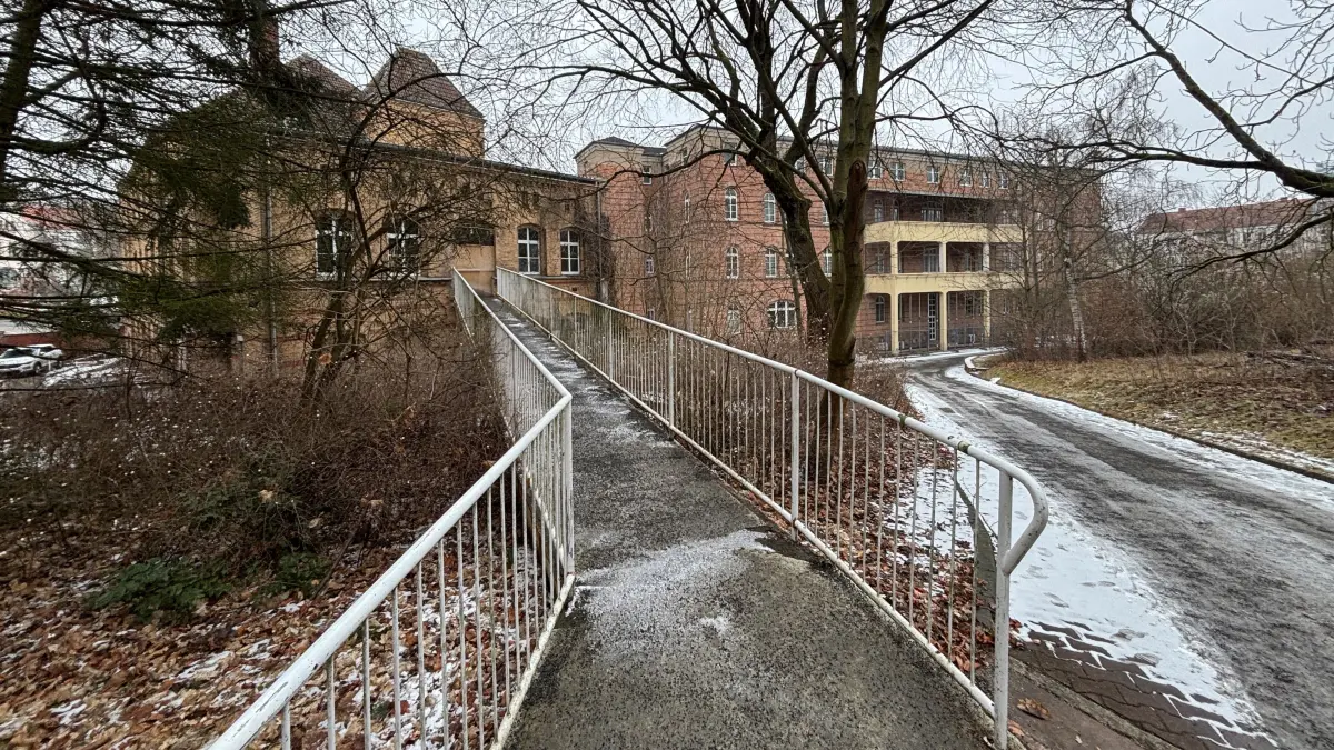 Gebäude auf dem Areal des früheren Krankenhauses in der Heilbronner Straße in Frankfurt (Oder).