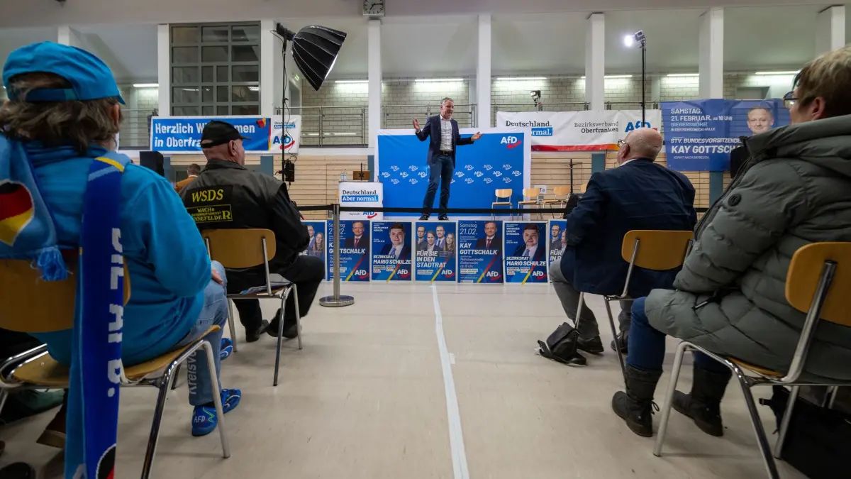 AfD-Wahlkampfveranstaltung mit Höcke in Seybothenreuth