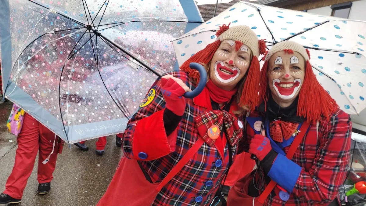 Diese beiden Clowns aus Göttelfingen trugen die Sonne im Herzen.