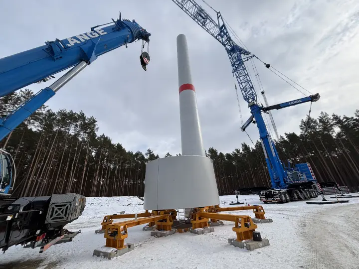 170 Meter hohe Betontürme überragen Bäume