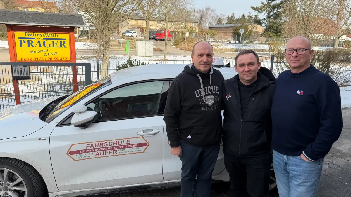 Kritisieren die Reformpläne des Bundesverkehrsministeriums: die Fahrlehrer Andreas Laufer, Mario Klasse und Heiko Präger. (v.l.)