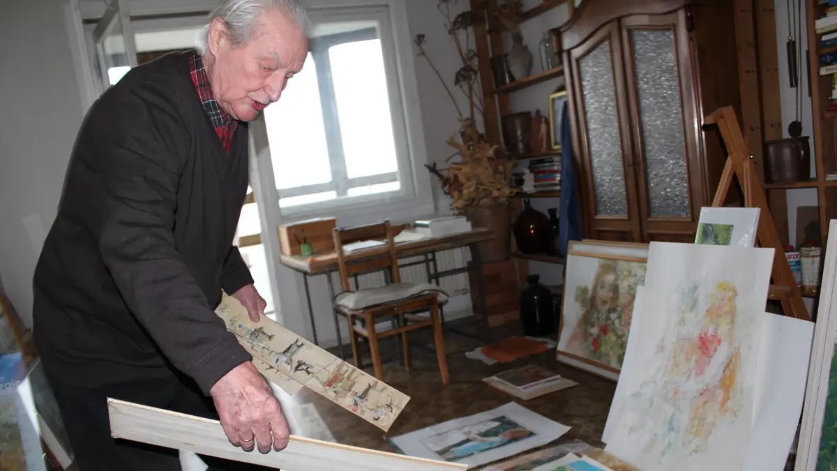 Günther Brendel 2015 in seinem Atelier in Berlin