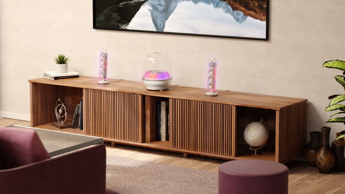 Harman Kardon SoundSticks 5. Moderne Interpretation der Stereo-Anlage.