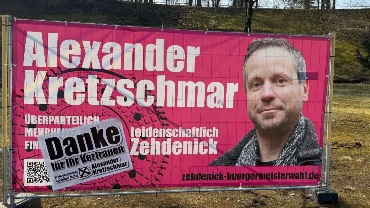 Wahlplakat Alexander Kretzschmar Zehdenick, Bürgermeister