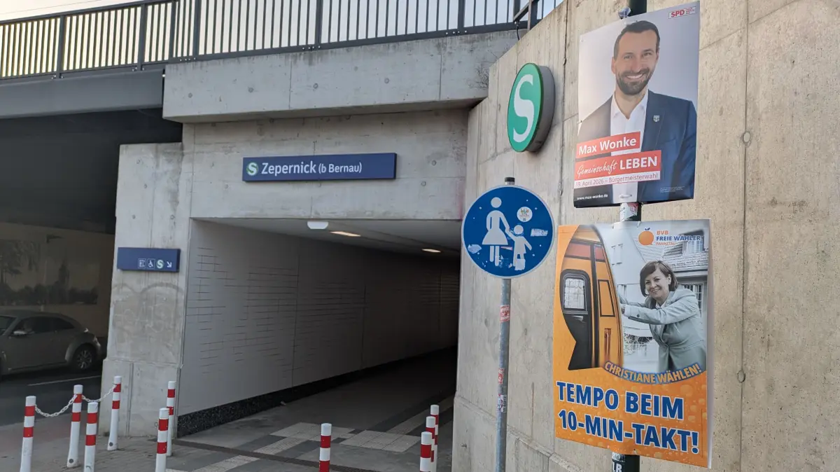 Wahlplakate Bürgermeisterwahl Panketal Christiane Herrmann, Maximilian Wonke, März 2026
