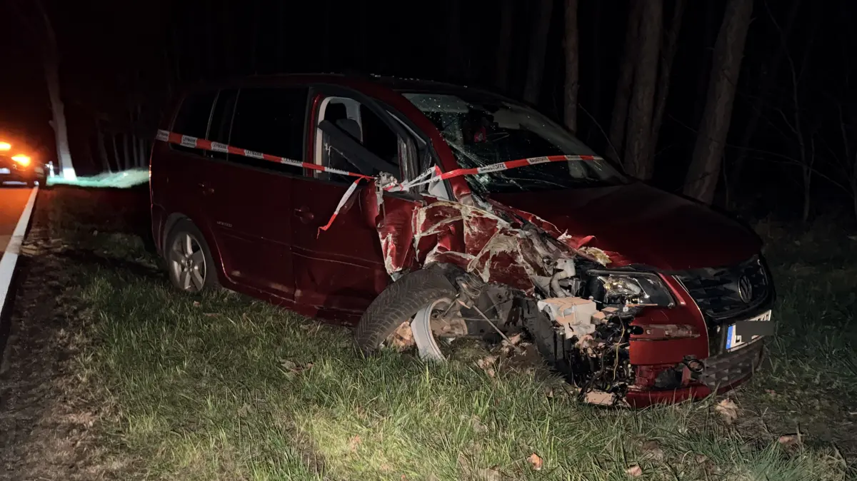 Abgerauscht: Dieses Auto ist zwischen Philadelphia und Klein Schauen, zwei Ortsteilen von Storkow, von der Straße abgekommen.