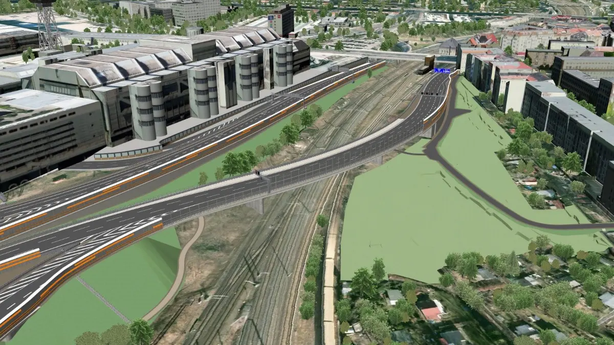 Visualisierung der neuen Ringbahnbrücke. (© DEGES).