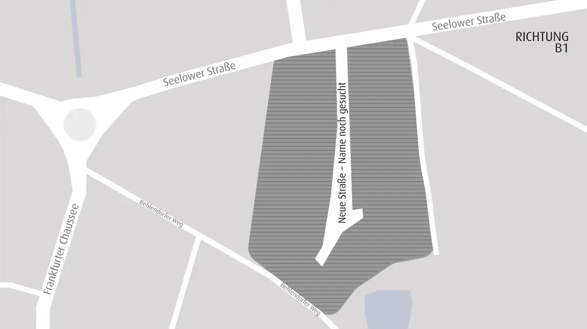 Geplantes Wohngebiet in der Seelower Straße in Müncheberg: Für die neue Straße wird nun ein Name gesucht.