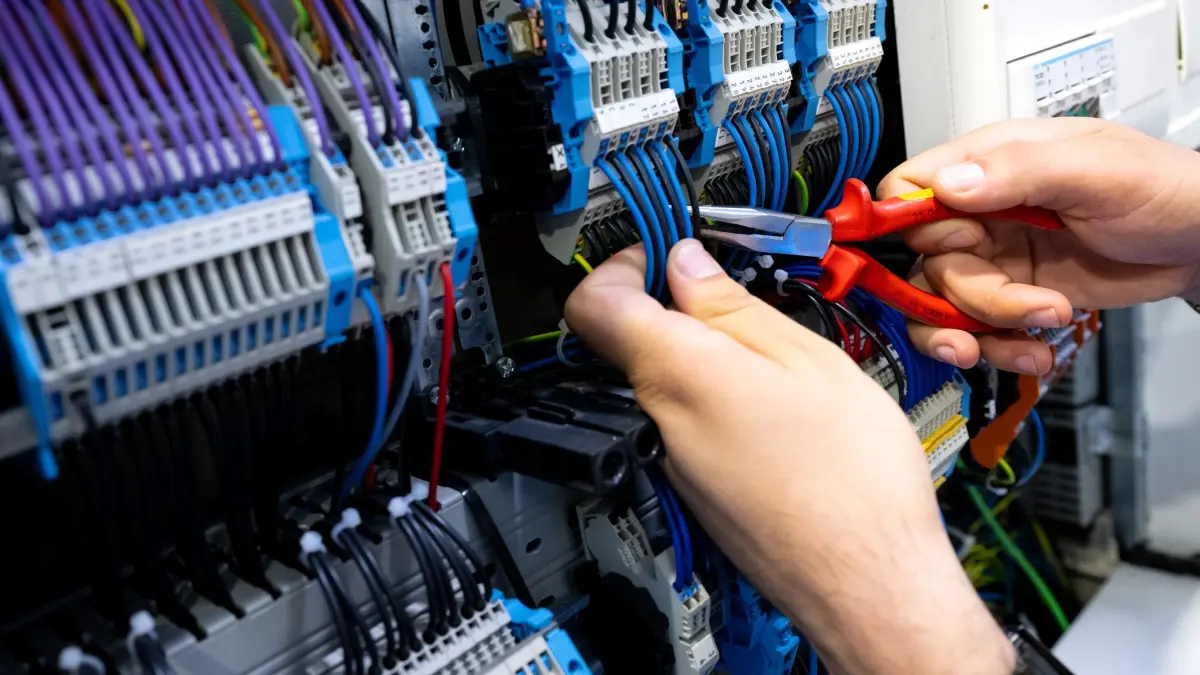 Elektriker bei der Arbeit: ARCHIV - Das Handwerk gilt als krisenfest. Vor allem den Kundenkontakt kann so schnell keiner ersetzen. (zu dpa: «Diese Jobs wird KI nicht ersetzen») Foto: Sven Hoppe/dpa - Honorarfrei nur für Bezieher des dpa-Themendienstes +++ dpa-Themendienst +++