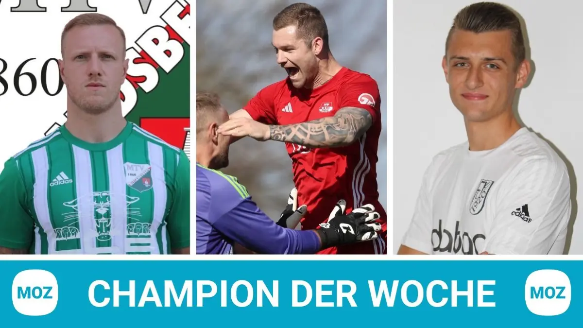 Fußballer Christoph Wunder, Fußballer Danny Blume und Fußballer Felix Kirstein sind die neuen Kandidaten für Champion der Woche.