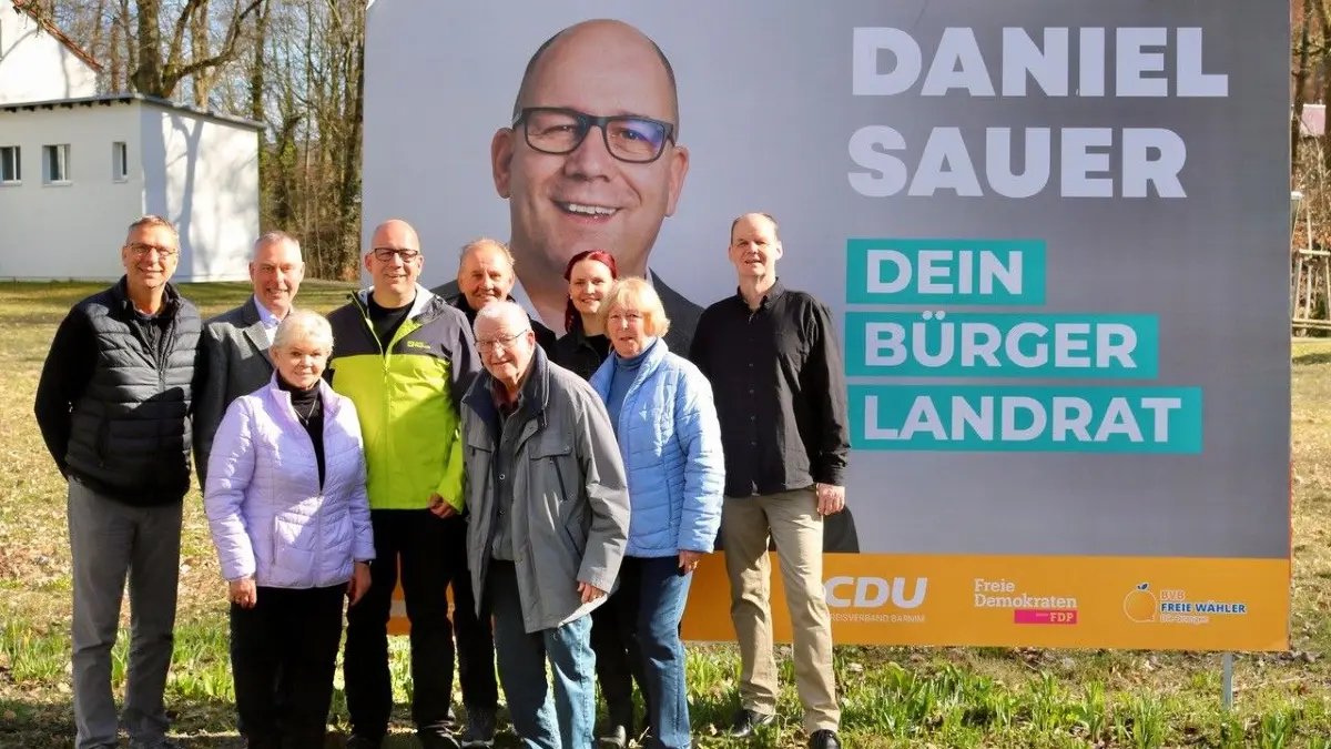 Daniel Sauer, Bewerbung zur Wahl des Landrates, Bündnis für Bernau vor Wahlplakat