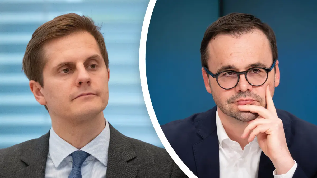 Justizminister Benjamin Grimm (l.) und Innenminister Jan Redmann