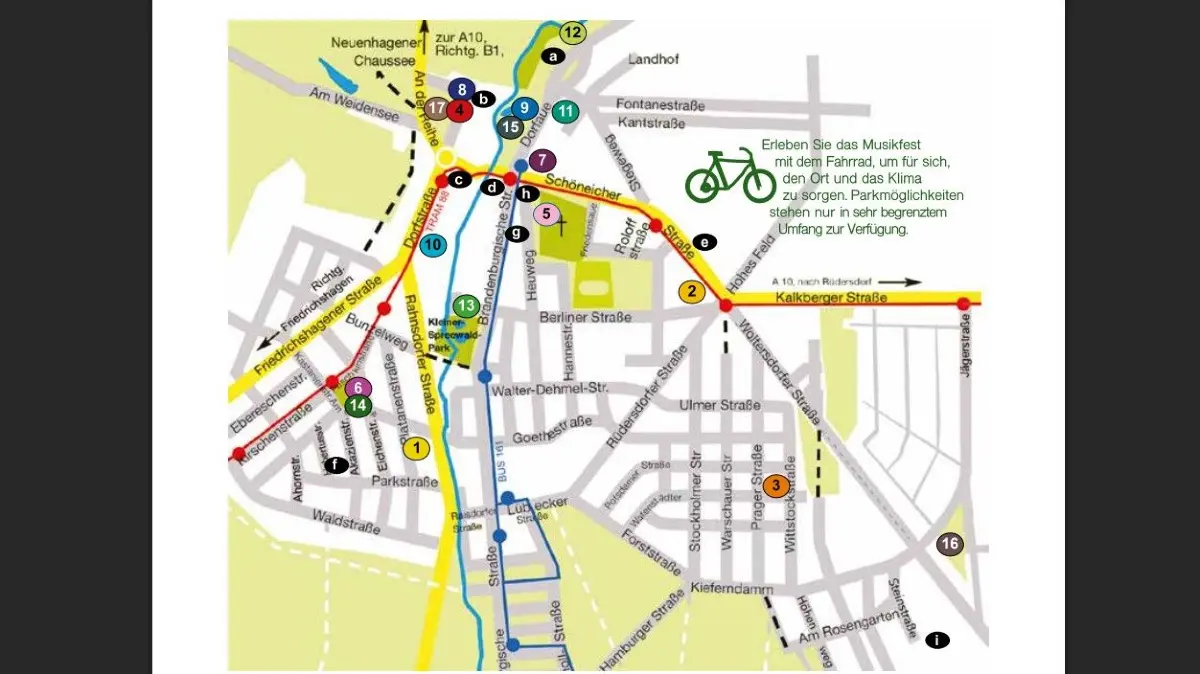 Eine Gemeinde, 17 Bühnen: An diesen Orten sind beim Musikfest in Schöneiche Konzerte und Auftritte geplant.