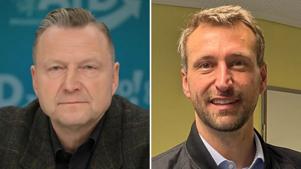 Steffen John (AfD) und Maximilian Wonke, April 2026