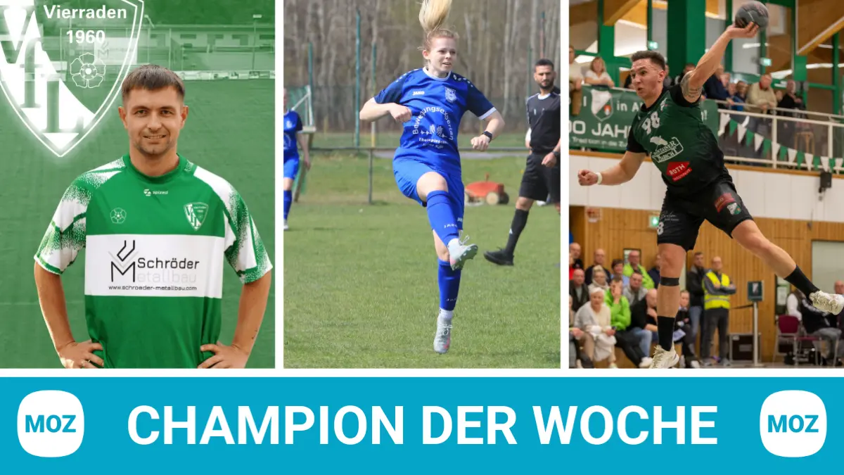 Fußballer Maciej Czyzewski, Fußballerin Melissa Ulrich und Handballer Leon Erdmann sind die neuen Kandidaten für den Champion der Woche.