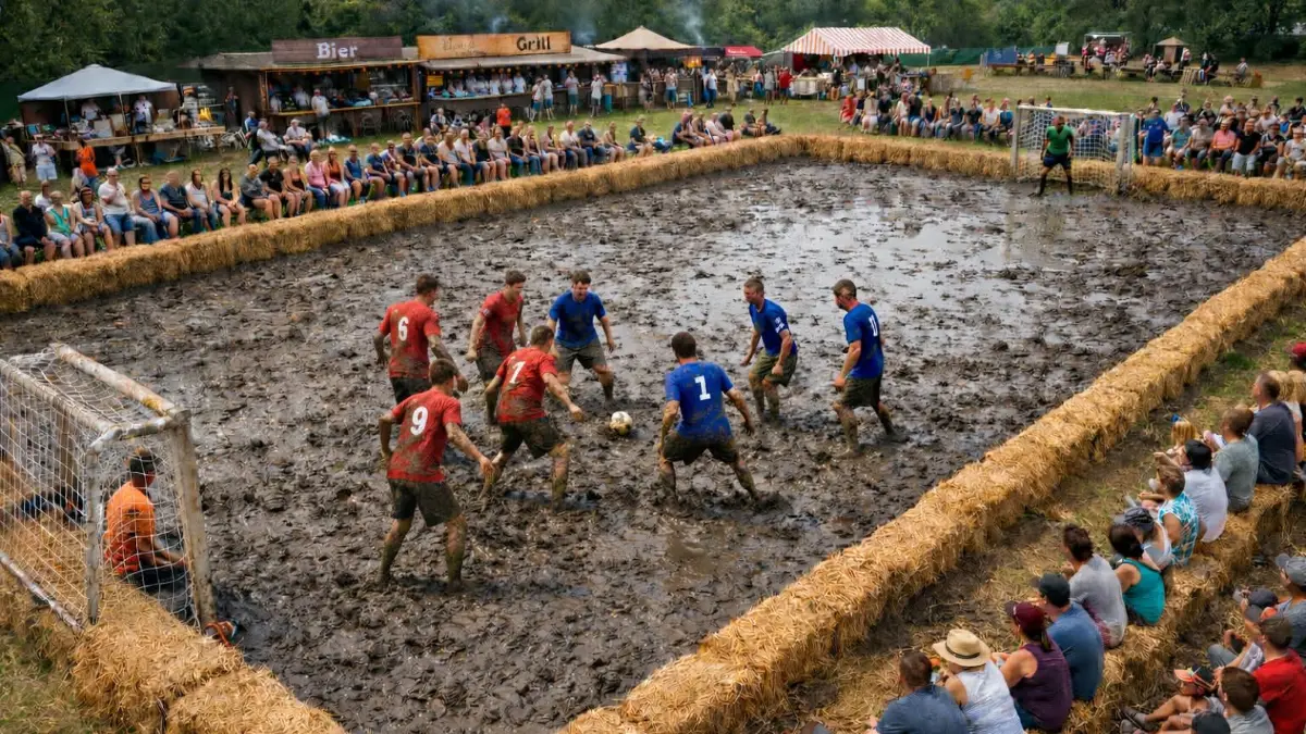 Fußball im Matsch: Rot-Weiß Kyritz lockt mit einem Event über drei Tage.