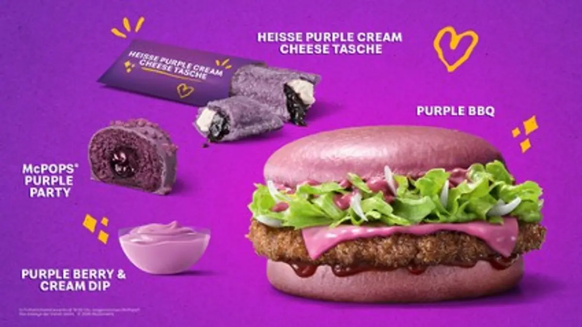 Alles auf lila: Grimace sorgt für Geburtstagsstimmung bei McDonald's Deutschland
